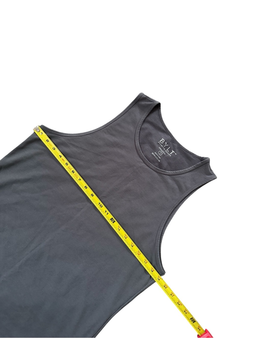 BYLT Signature Drop Cut Tank Top Men’s Small Gray Athletic Gym Stretch EUC - Picture 3 of 4